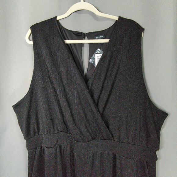 Torrid Jumpsuit Womens Plus 4X Black Sparkly Pockets Stretch Lined New - Picture 5 of 12